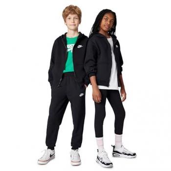 Felpa con cappuccio Nike Club Unisex in tessuto morbido nero