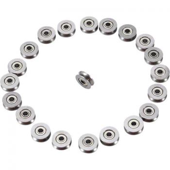 20Pcs Carbon Steel V Groove Bearing 3X12X4mm
