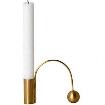 Candelabro Balance in Ottone Lucido, 9,5 cm