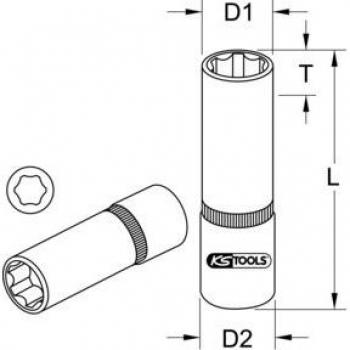 Douille 1/4 6 pans 9/32