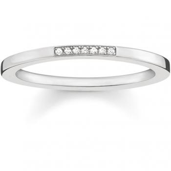 Thomas Sabo Ringsatz für Damen – 925er Silber, weiße Diamanten-Pavé