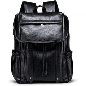 Simple Leather Travel Backpack for Men