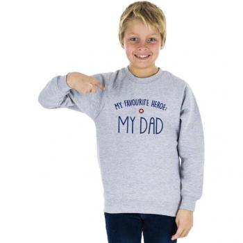 Sudadera Infantil Mi Héroe Favorito: Papá 4 años en heather gris