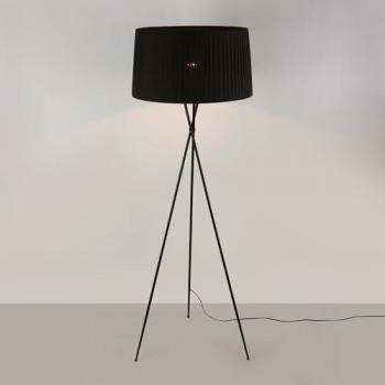 Lámpara Negra “Pron” Barcelona LED – Trípode y Pantalla Algodón, Conector E27