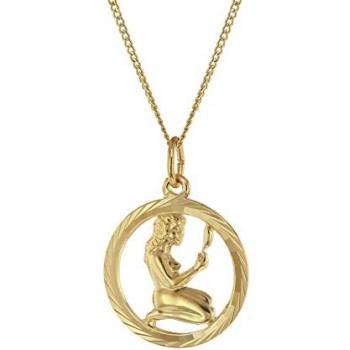 Jungfrau Sternzeichen Halskette 333 Gold Ø 16 mm