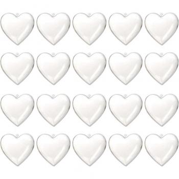 20PCS Heart-Shaped Clear Plastic Balls for Home Decoration