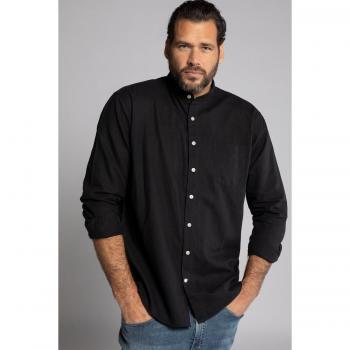 Camicia in lino e cotone maniche lunghe uomo nera taglia XL JP1880