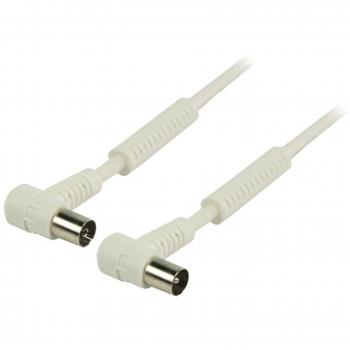 Cable de antena coaxial 10 m ángulo blanco
