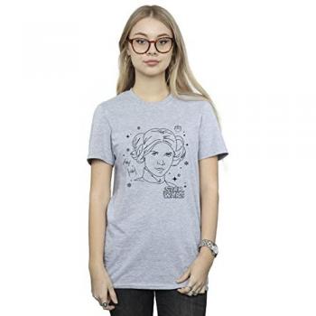 A New Hope Leia Xmas Sketch – Grey Boyfriend Top