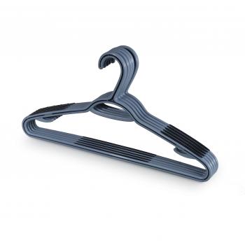 Set de 5 cintres Domopak Living en plastique gris antidérapant