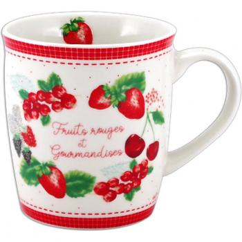 Tazza di Porcellana “Tesori Lily” – Frutti Rossi e Dolci Rosso-Bianco [R6562] 95x85 mm (32 cl)