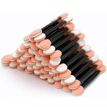 100 Pack Oval Sponge Tip Eyeshadow Brushes for Makeup Application