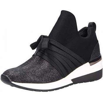 Damen Sportfreizeitschuhe La Strada 1901188 – Schwarze Lycra Sneaker, EU 41