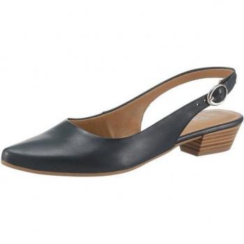 Trina Navy Slingpumps – TAMARIS Damen Abendschuhe mit flachem Blockabsatz