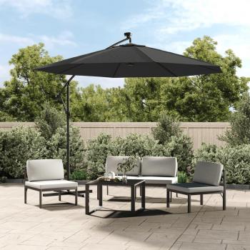 VidaXL Tela de Repuesto para Sombrilla Voladiza 350 cm Parasol Terraza Color Gris Antracita