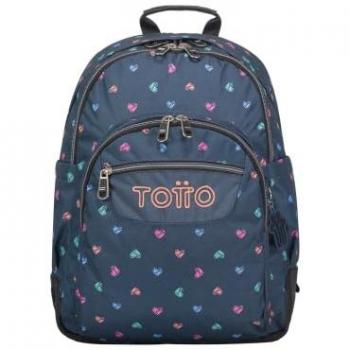 Mochila Totto Crayoles Tamaño Grande Estampado Corazones
