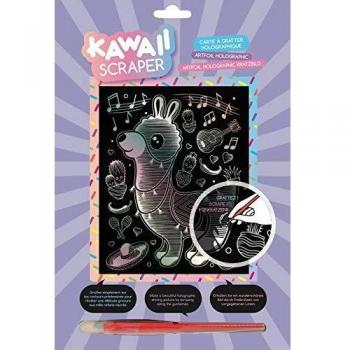 KSG Carte à gratter Scraper-Lama Musicien, Holographique, 20x25