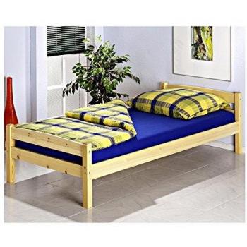 Massivholz Einzelbett BORIS, Kiefer natur 90 x 200 cm