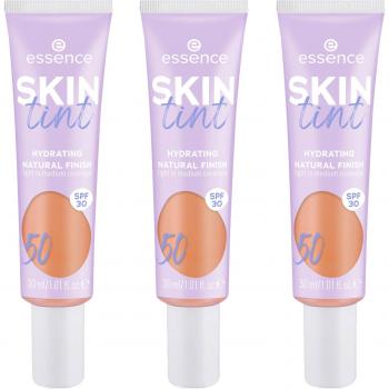 Essence »SKIN tint« Foundation, 3er Pack, mit veganen Inhaltsstoffen