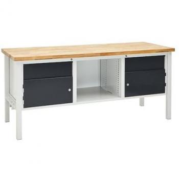 Banco de trabajo modular gris claro/gris antracita