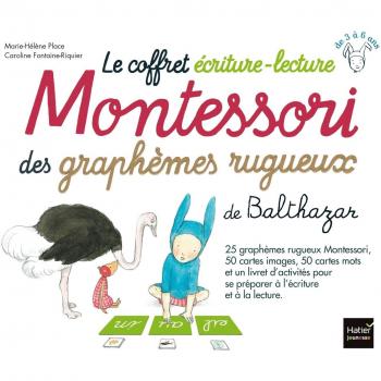 Le coffret écriture-lecture Montessori des graphèmes rugueux de Balthazar