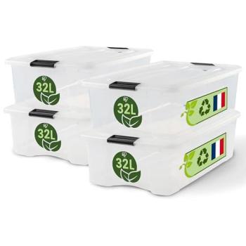 Iris Ohyama 32L Boîtes de Rangement Transparentes