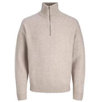 Jack & Jones Troyer – Herren‑Pullover „Flausch“ mit kurzem Reißverschluss (L)