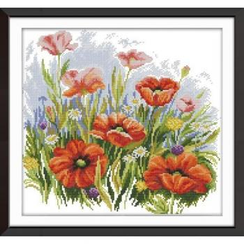 DIY Flower Cross Stitch Kit Aida 11ct