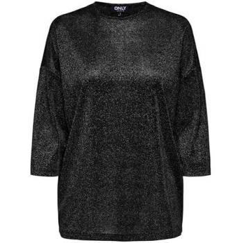 ONLY CARMAKOMA Oversize-Shirt »CARSILVERY GLAMOUR LUREX TOP«