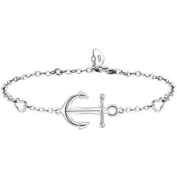 Bracelet BlingGem Fille Ancre Or Blanc Plaqué Argent 925/1000 Réglable Fête des Mères