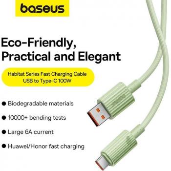 Baseus Cable USB-C 100W Rápido Habitat 2m Verde