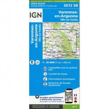 IGN Karte Serie Bleue Varennes-en-Argonne und Ville-sur-Tourbe