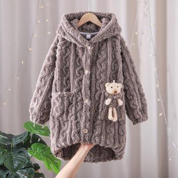 YourSeasons Girls' Flannel Bear Sleepwear
