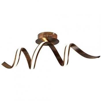 Searchlight Ribbon Integrated LED Semi Flush Ceiling Light Rustic Brown