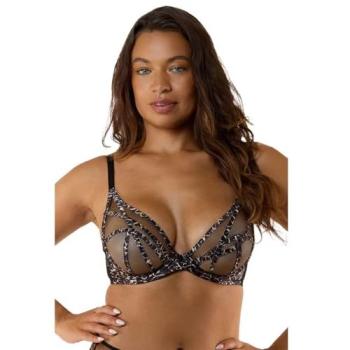 Playful Promises Ramona Leopard Multi‑Color Plunge Bra (42E)