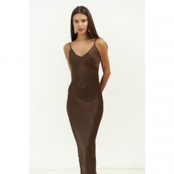 Olesya Brown Maxi with Lace-Straps