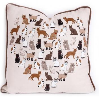 Cuscino Artistico Gatti Grigio 45x45 cm