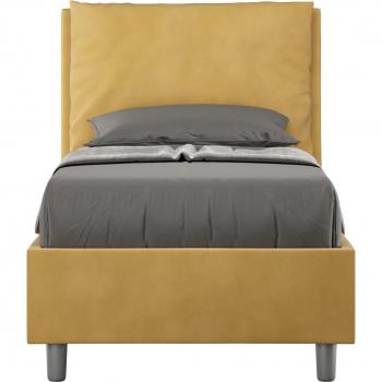 Suite Dormitorio Antea 90x200 Ocre con Capa Acolchada y Caja Oculta