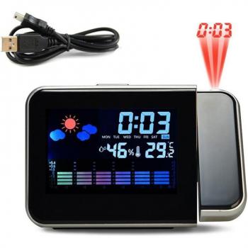 Reloj Proyector Digital con Pantalla de Techo y Batería de Respaldo