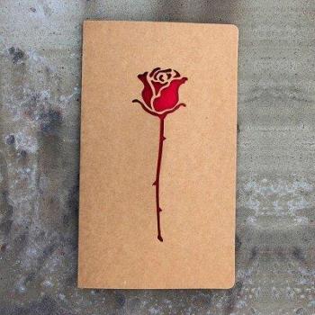 1pc Hollow Valentine's Day Card with Rose and Heart Design