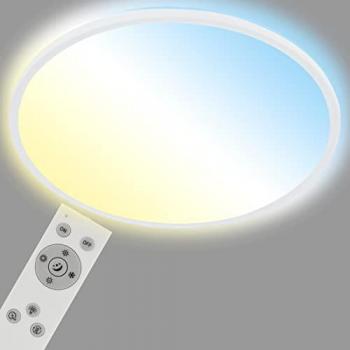 BRILO Dimmable LED Round Ceiling Lamp with Remote Control, 48 cm, White