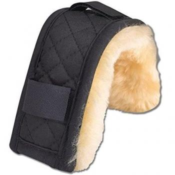 Black‑Natural Lambskin Facial Shield – 28 cm