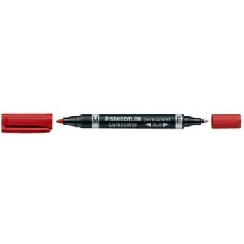 10 STAEDTLER Lumocolor duo Permanentmarker rot 0,6