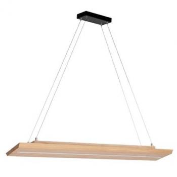 Lampada a sospensione Geer con finitura marrone e dettagli in metallo nera – 20x100x110 cm