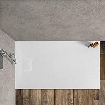 Receveur de douche blanc imitation pierre 80x120 cm H2.8