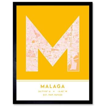 Spanish Málaga Typography Frame Art