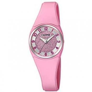 Montre Calypso Trendy Femme K5752/2, Bracelet en Caoutchouc Rosé