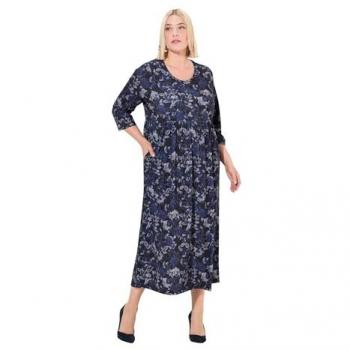 Ulla Popken Damen Jerseykleid, schwarz, A-Linie, Größe: 42/44, Polyester