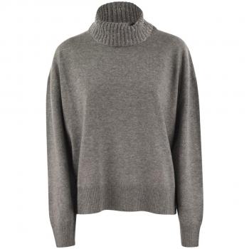 Fabiana Filippi Grey Sequin Embellished High Neck Sweater | Size Medium
