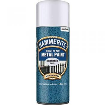 Hammerite Direct to Rust Hammered Finish Aerosol Silver 400ml